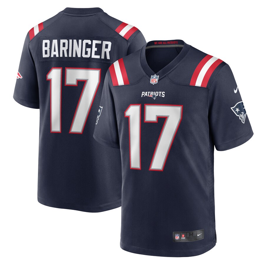 Men's New England Patriots Bryce Baringer Nike  Navy Team Game Jersey - ujerseystore