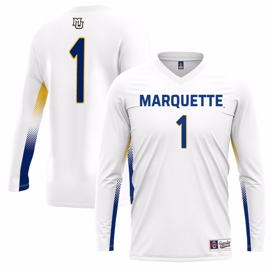 #1 Marquette Golden Eagles GameDay Greats Youth Lightweight Women's Volleyball Jersey - White - ujerseystore