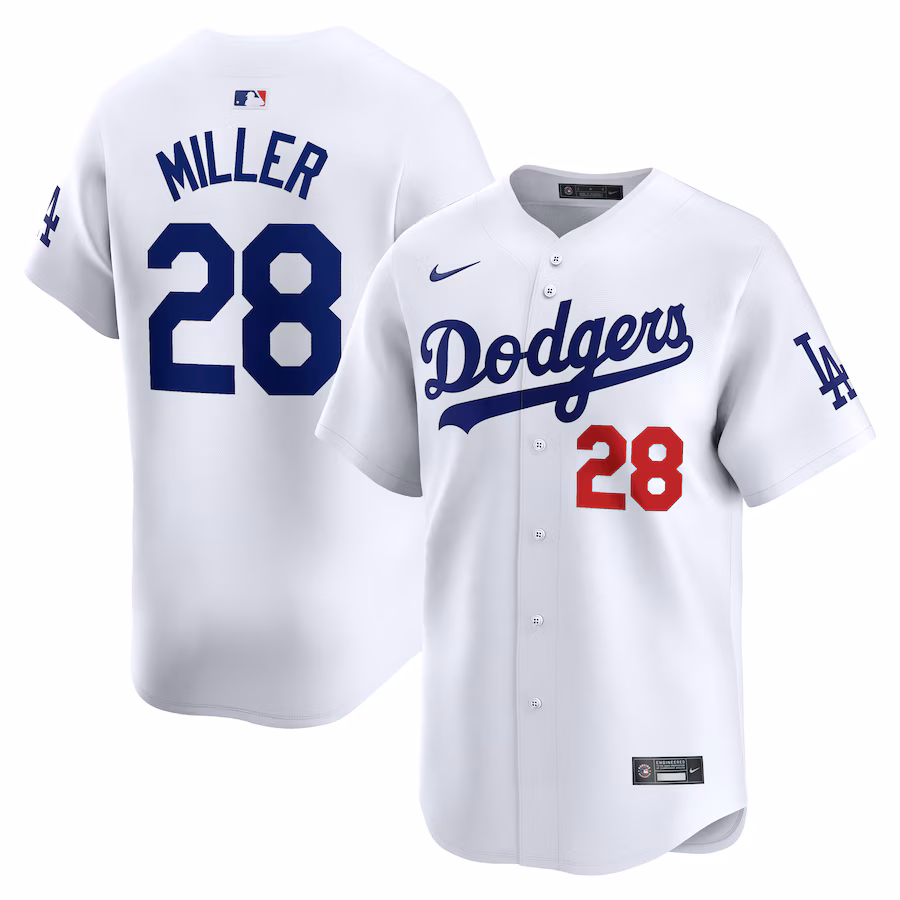 Men's Los Angeles Dodgers Bobby Miller Nike White Home Limited Player Jersey - ujerseystore