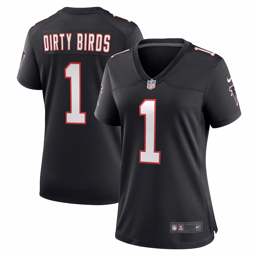 Women's Atlanta Falcons Dirty Birds Nike Black Throwback Game Jersey - ujerseystore