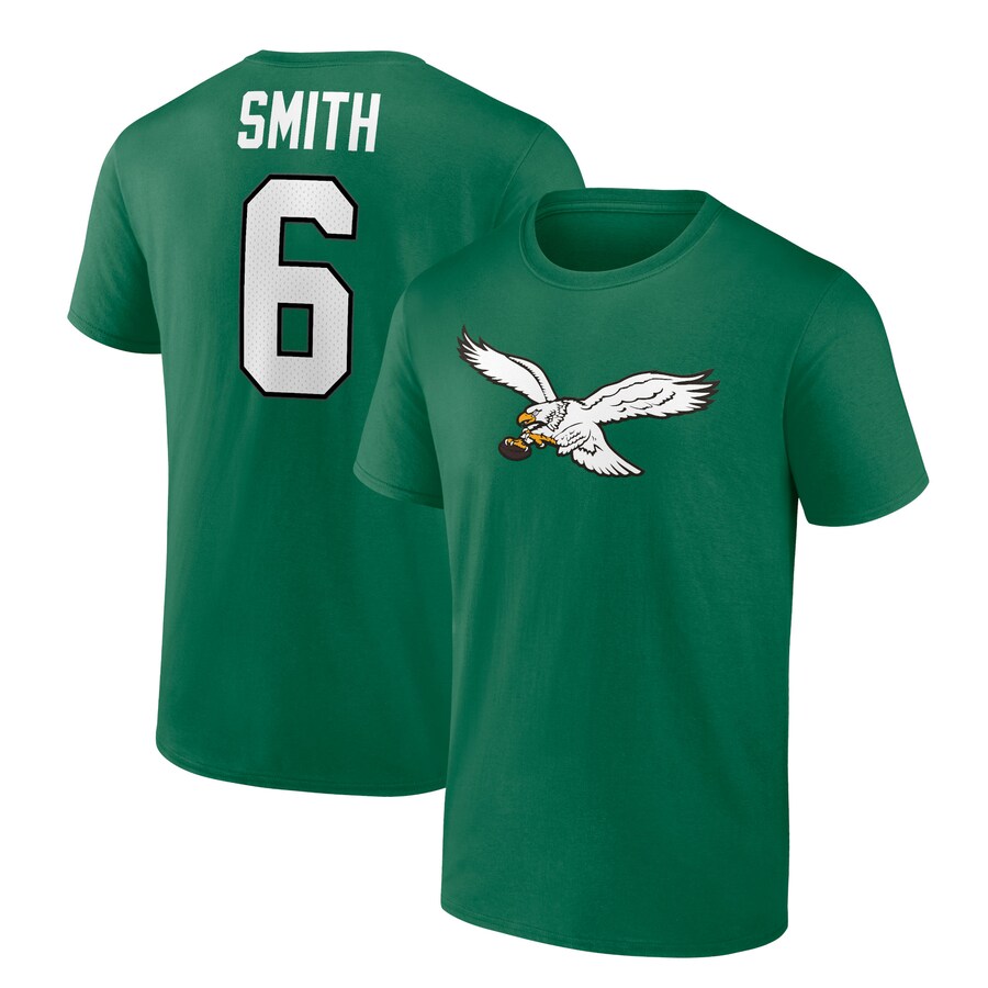 Men's Philadelphia Eagles DeVonta Smith Fanatics Kelly Green Alternate Icon Player Name & Number T-Shirt - ujerseystore