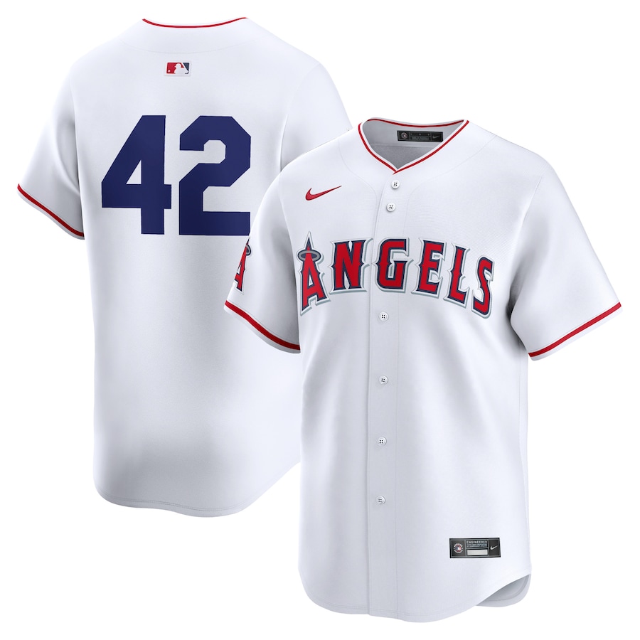 Men's Los Angeles Angels  Nike White 2024 Jackie Robinson Day Home Limited Jersey - ujerseystore