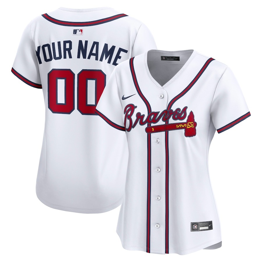Women's Atlanta Braves Nike White Home Limited Custom Jersey - ujerseystore