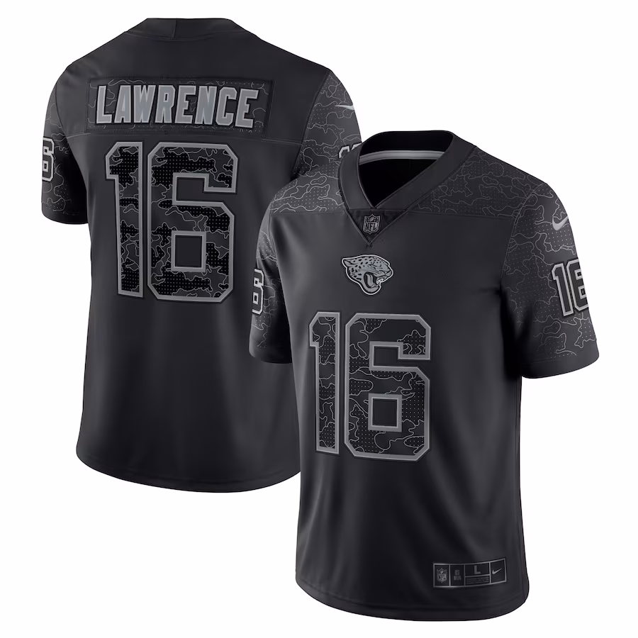 Men's Jacksonville Jaguars Trevor Lawrence Nike Black RFLCTV Limited Jersey - ujerseystore