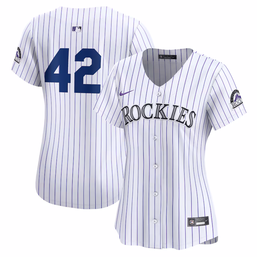 Women's Colorado Rockies  Nike White 2024 Jackie Robinson Day Home Limited Jersey - ujerseystore