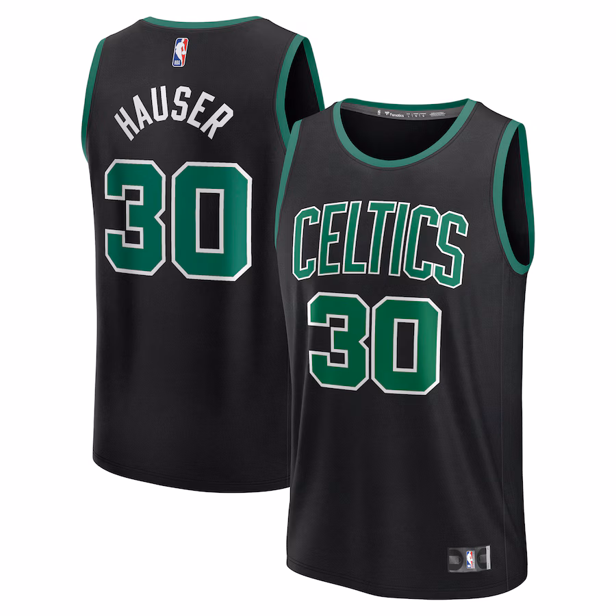 Men's Boston Celtics Sam Hauser Fanatics Black Fast Break Replica Player Jersey - Statement Edition - ujerseystore