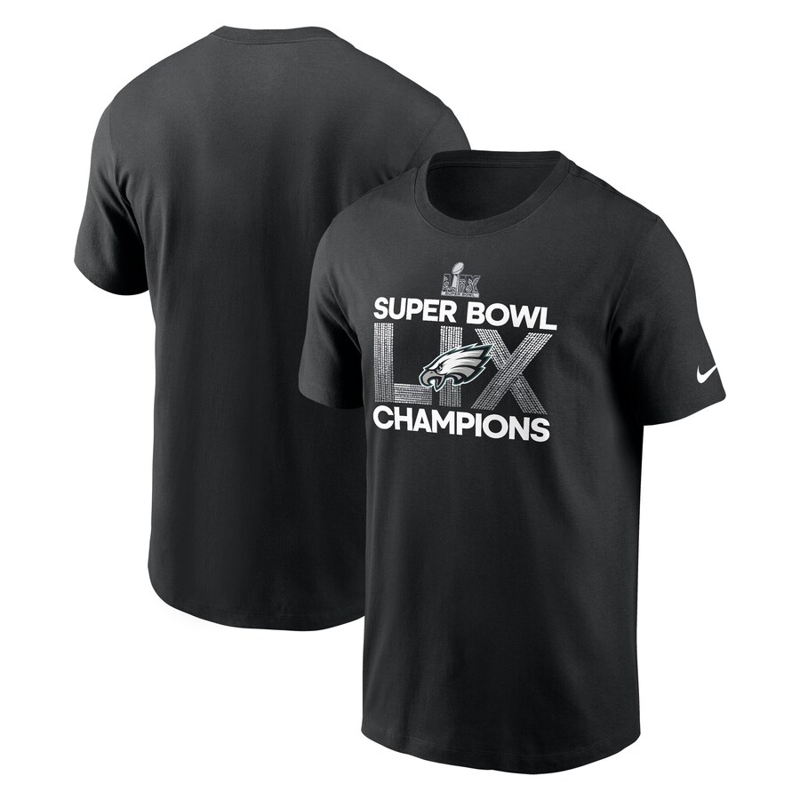 Men's Philadelphia Eagles Nike Black Super Bowl LIX Champions Supplemental T-Shirt - ujerseystore