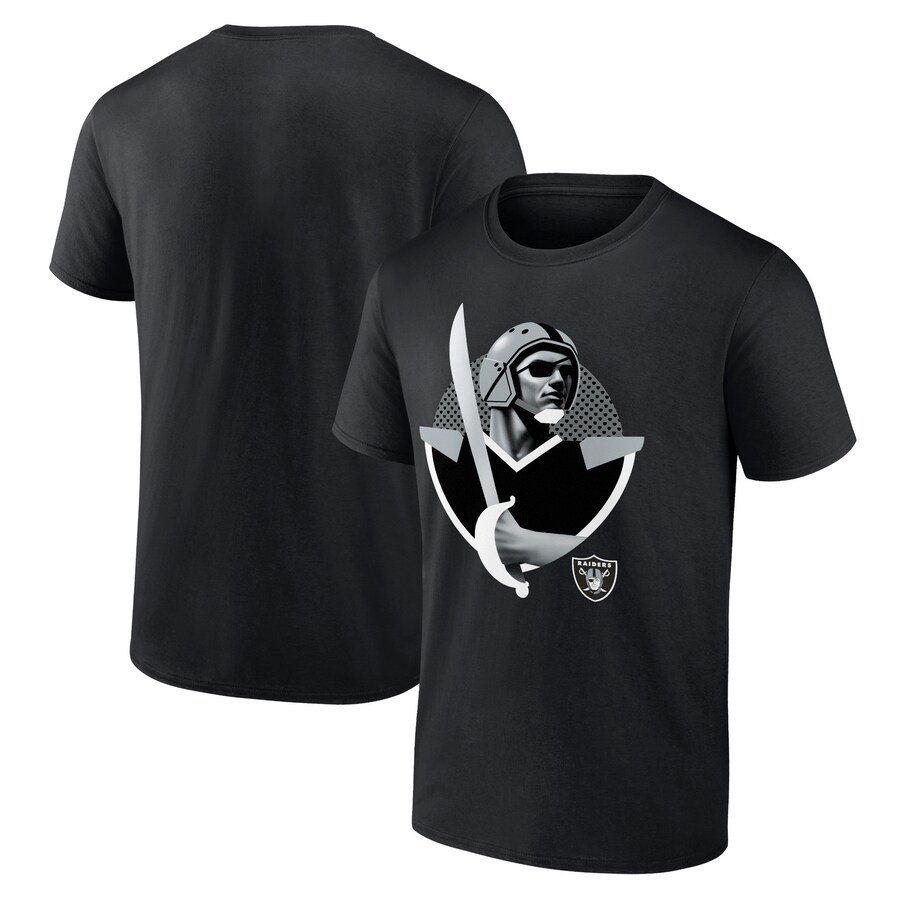 Men's Las Vegas Raiders  Black 2024 NFL Draft Illustrated T-Shirt - ujerseystore