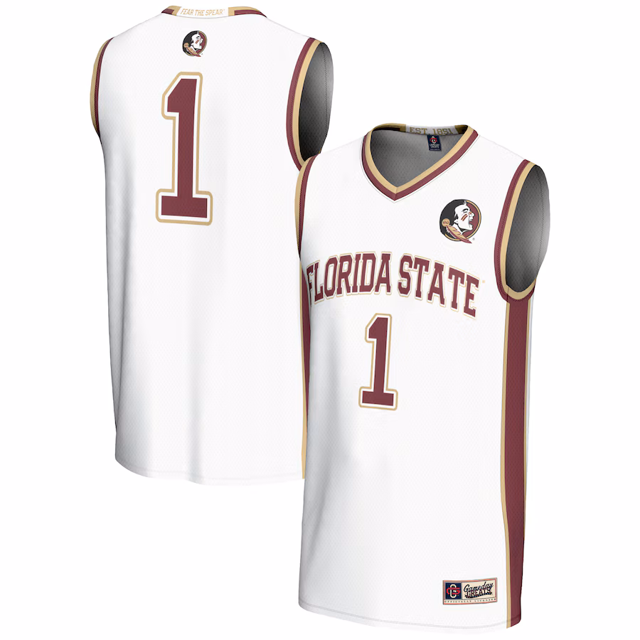 Male GameDay Greats #1  White Florida State Seminoles  Lightweight Basketball Jersey - ujerseystore