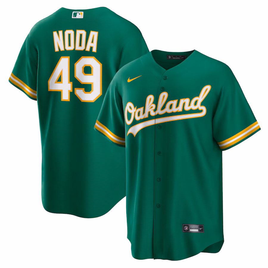 Men's Oakland Athletics Ryan Noda Nike Kelly Green Alternate Replica Jersey - ujerseystore