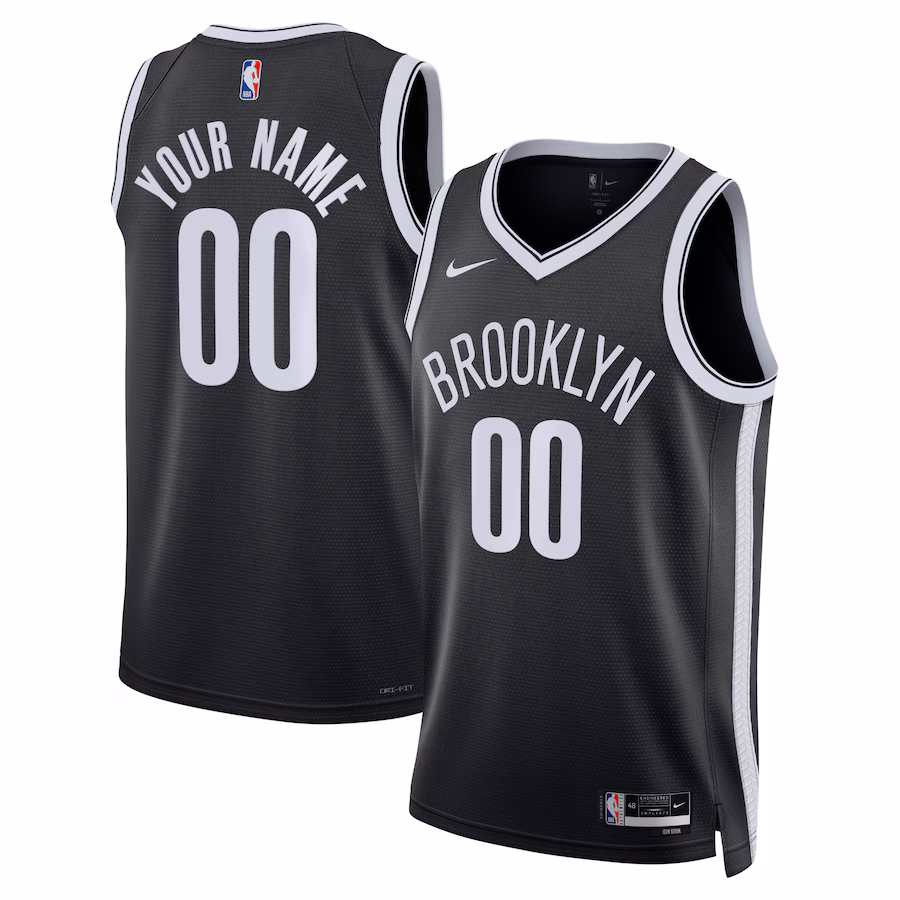 Unisex Brooklyn Nets Nike Black Swingman Custom Jersey - Icon Edition - ujerseystore