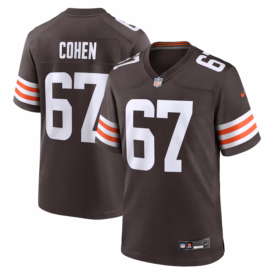 Men's Cleveland Browns Javion Cohen Nike Brown Team Game Jersey - ujerseystore