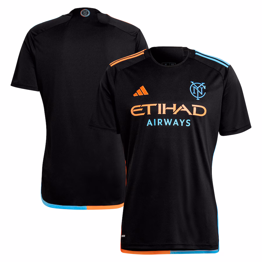 Men's New York City FC  adidas Black 2024 24/7 Kit Replica Jersey - ujerseystore