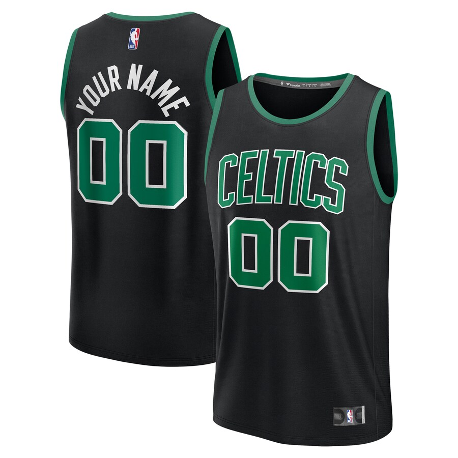 Men's Boston Celtics Fanatics Black Fast Break Custom Jersey - Statement Edition - ujerseystore