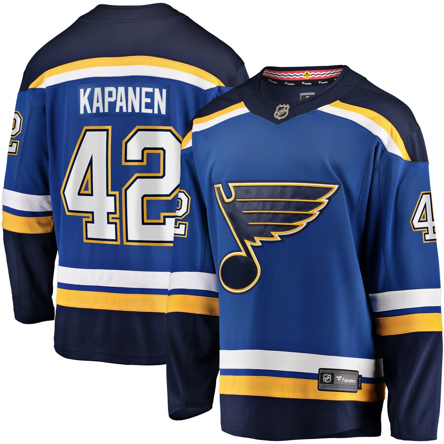 Men's St. Louis Blues Kasperi Kapanen Fanatics Branded Blue Home Breakaway Jersey - ujerseystore