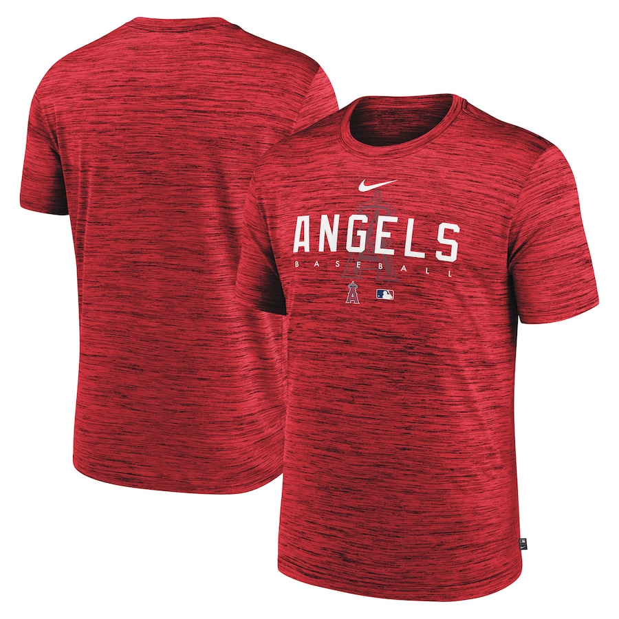 Men's Los Angeles Angels Nike Red Authentic Collection Velocity Performance Practice T-Shirt - ujerseystore
