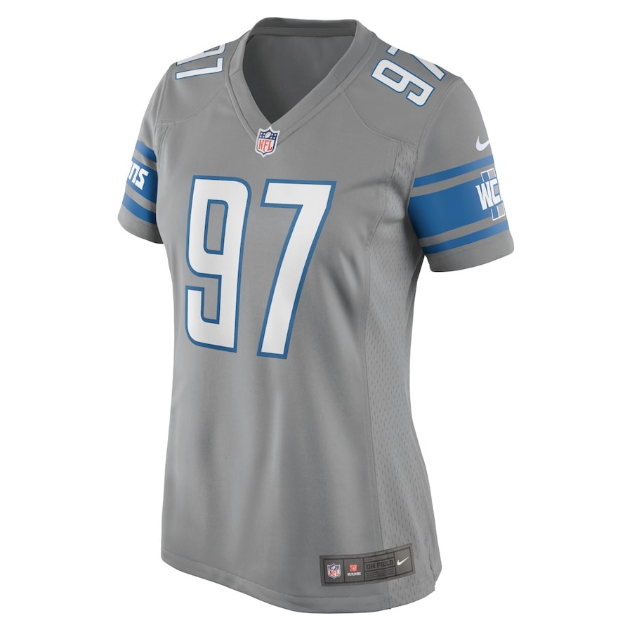 Women's Detroit Lions Aidan Hutchinson Nike Silver Game Jersey - ujerseystore