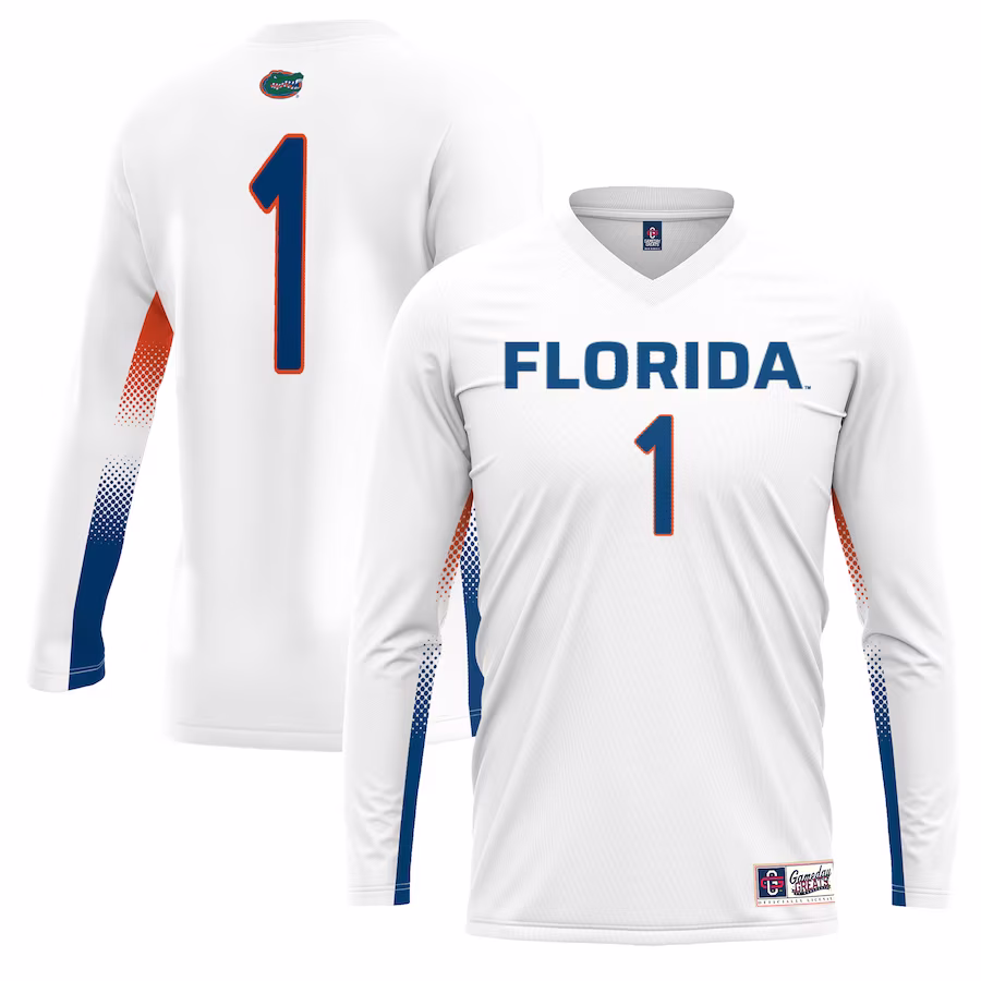 #1 Florida Gators GameDay Greats Youth Lightweight Women's Volleyball Jersey - White - ujerseystore