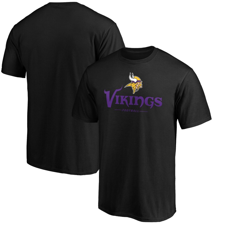 Men's Minnesota Vikings Black Team Lockup T-Shirt - ujerseystore