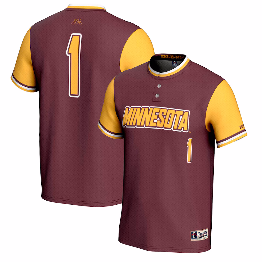 Unisex GameDay Greats #1 Maroon Minnesota Golden Gophers Lightweight Softball Jersey - ujerseystore