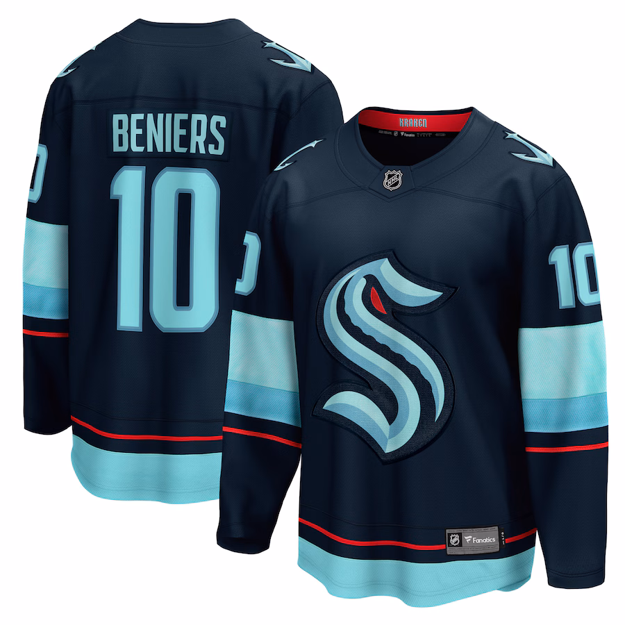 Men's Seattle Kraken Matty Beniers Fanatics Deep Sea Blue Premier Breakaway Player Jersey - ujerseystore