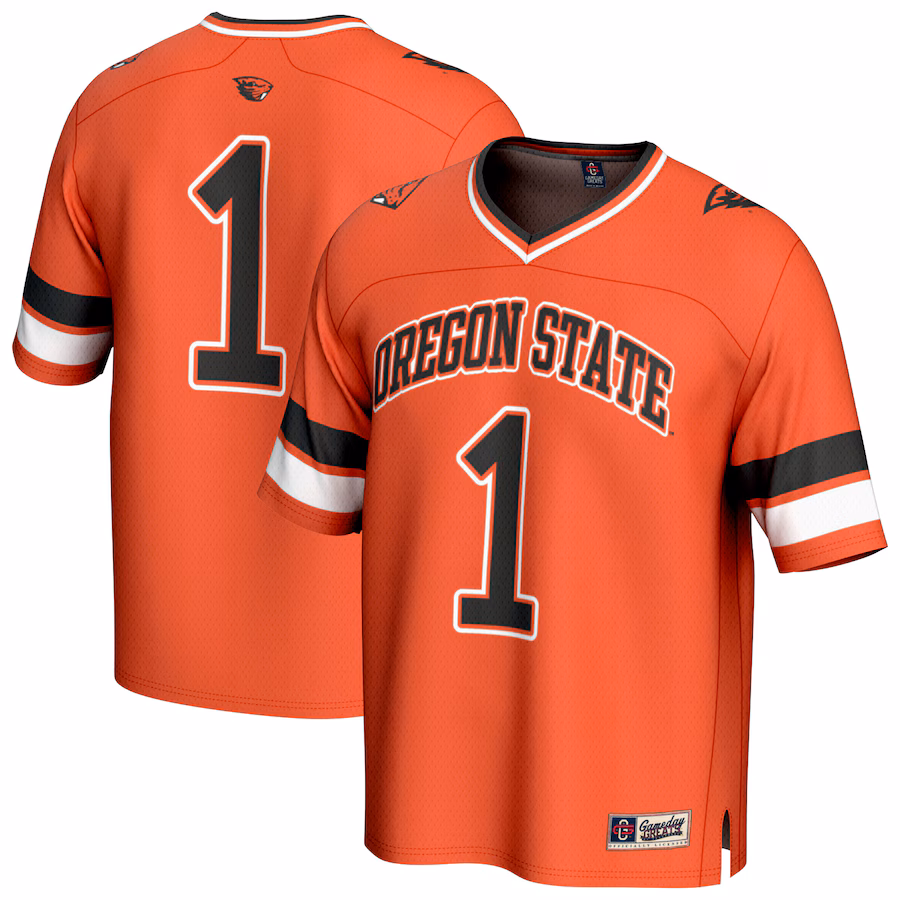 Youth GameDay Greats #1 Orange Oregon State Beavers Lightweight Collegiate Football Fashion Jersey - ujerseystore