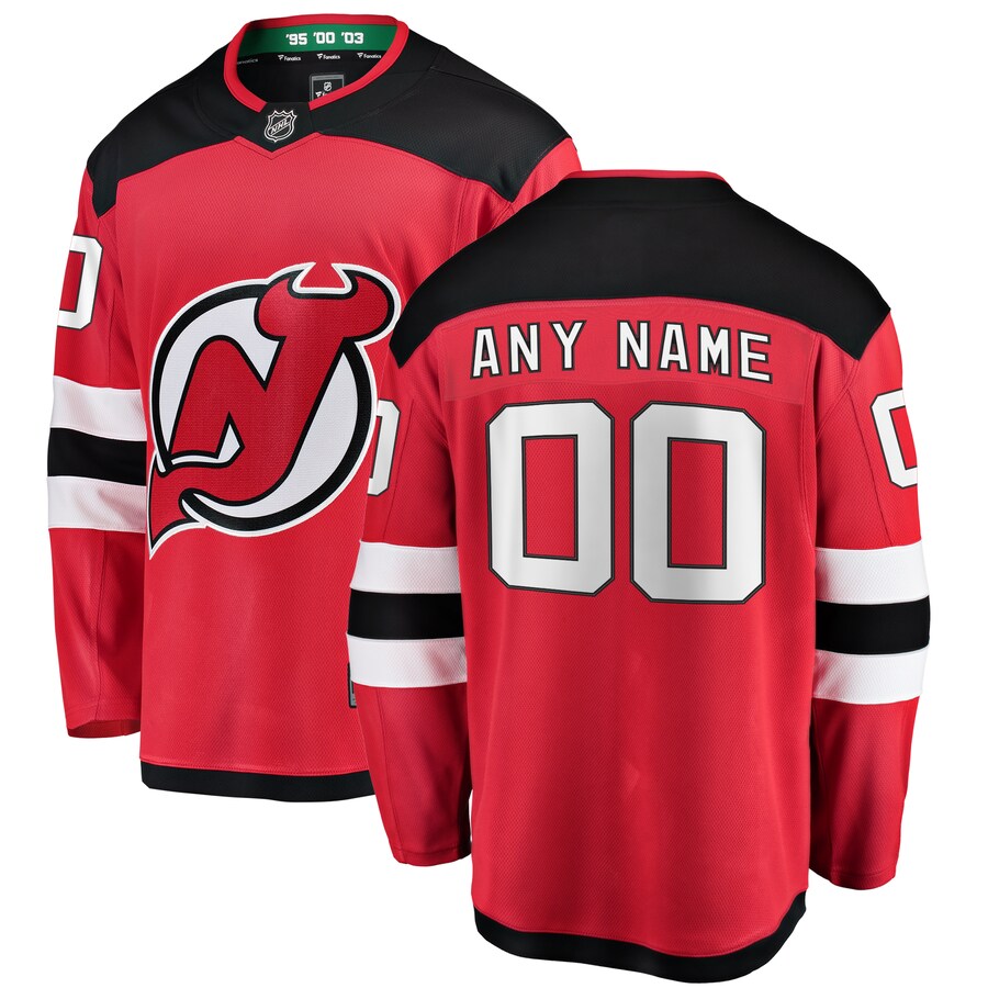 Men's New Jersey Devils Fanatics Branded Red Home Breakaway Custom Jersey - ujerseystore