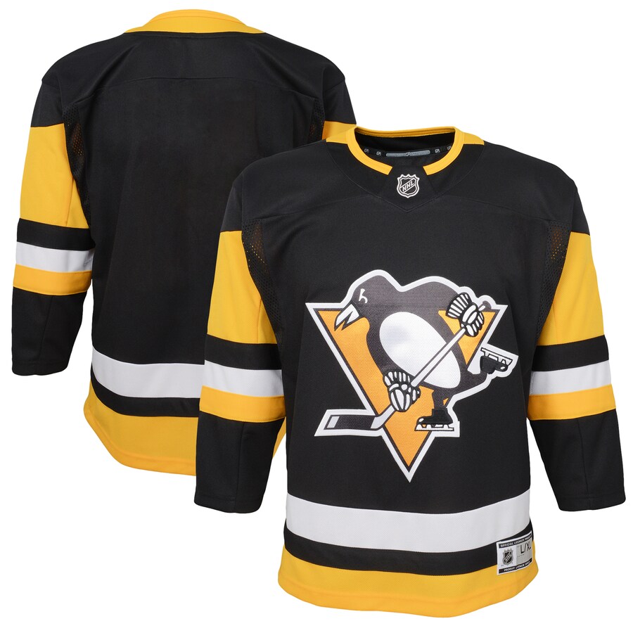 Youth Pittsburgh Penguins Black Home Premier Blank Jersey - ujerseystore