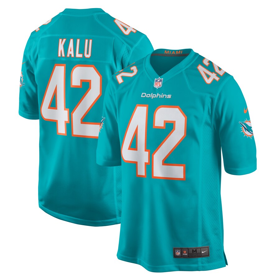 Men's Miami Dolphins Joshua Kalu Nike  Aqua Team Game Jersey - ujerseystore
