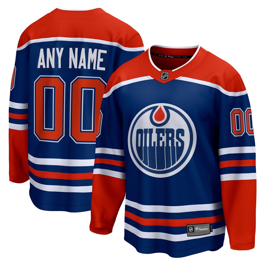 Men's Edmonton Oilers Fanatics Branded Royal Home Breakaway Custom Jersey - ujerseystore