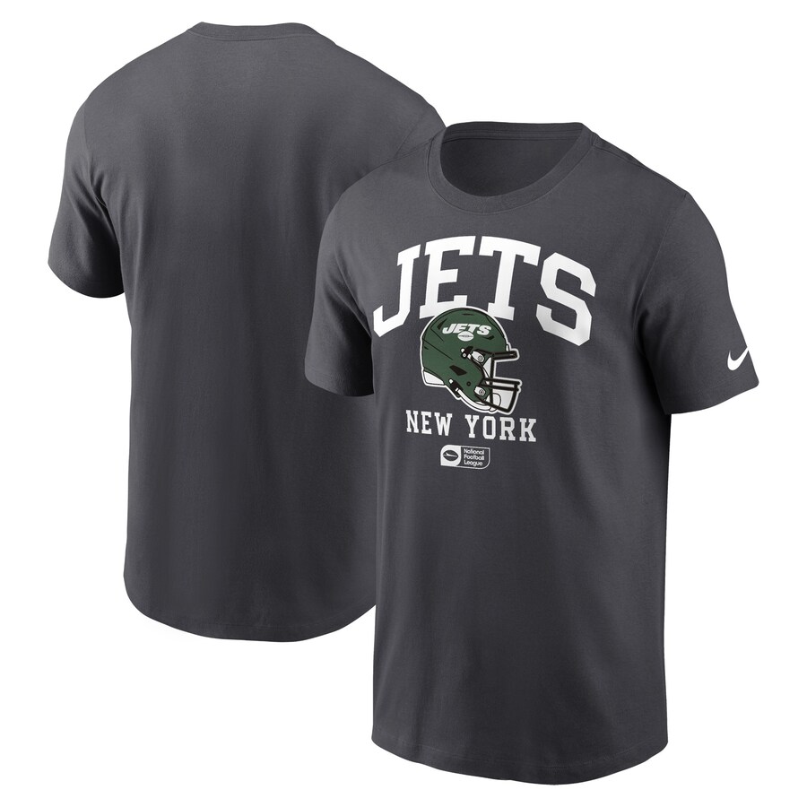 Men's New York Jets Nike Anthracite Helmet Essential T-Shirt - ujerseystore