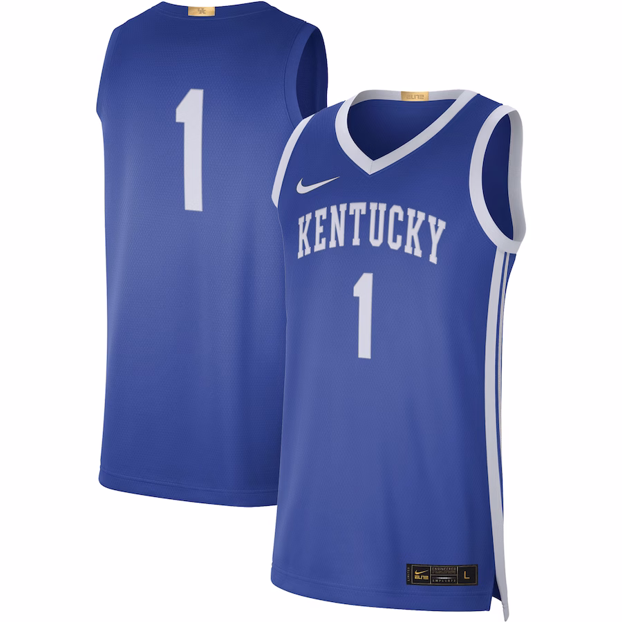 #1 Kentucky Wildcats Nike Limited Basketball Jersey - Royal - ujerseystore