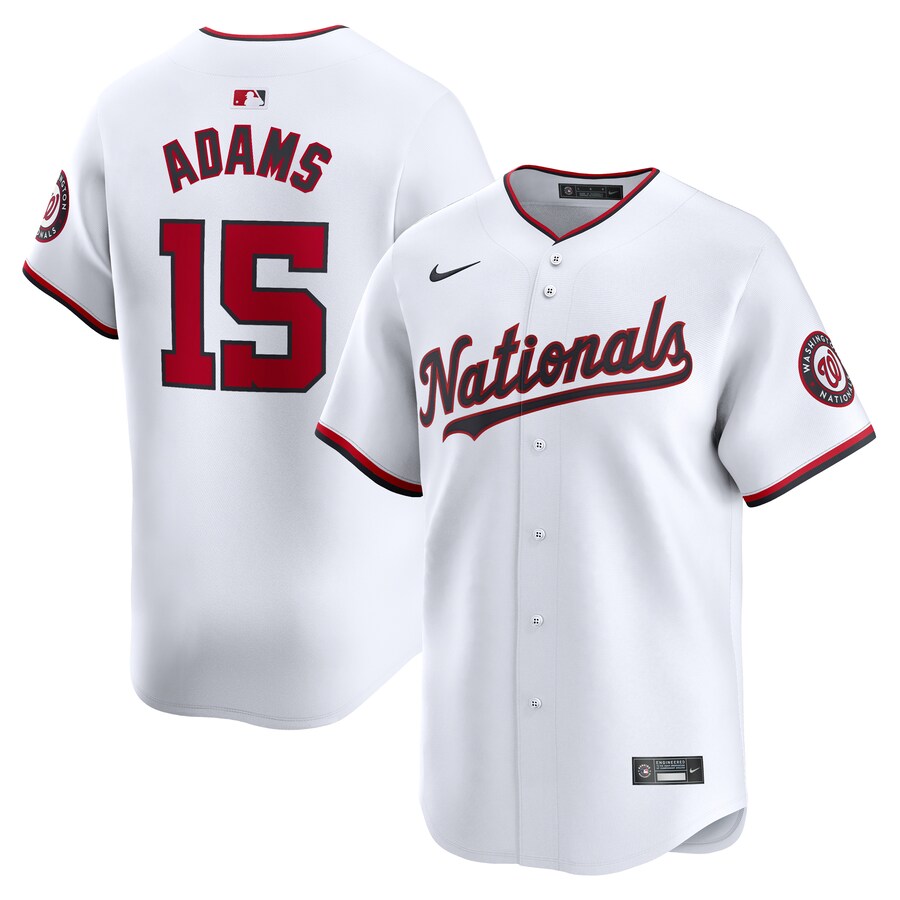 Men's Washington Nationals Riley Adams Nike White Home Limited Player Jersey - ujerseystore