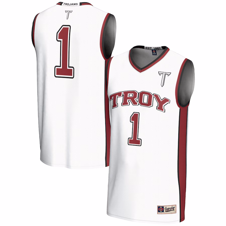 Unisex GameDay Greats #1 White Troy University Trojans Lightweight Basketball Jersey - ujerseystore