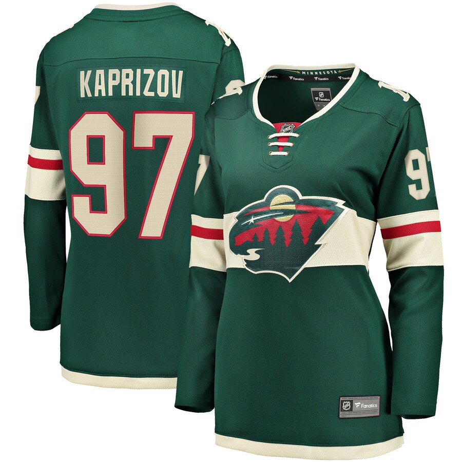Women's Minnesota Wild Kirill Kaprizov Fanatics Branded Green Home Breakaway Replica Jersey - ujerseystore