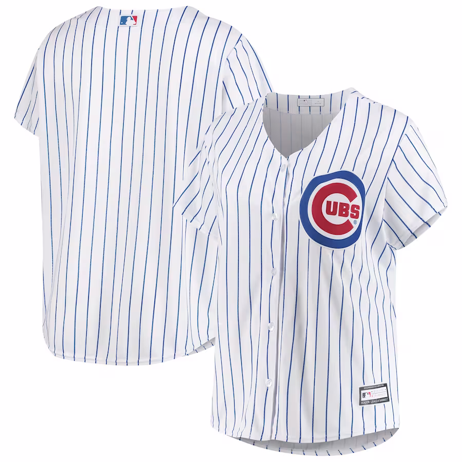 Women's Chicago Cubs White Plus Size Sanitized Replica Team Jersey - ujerseystore