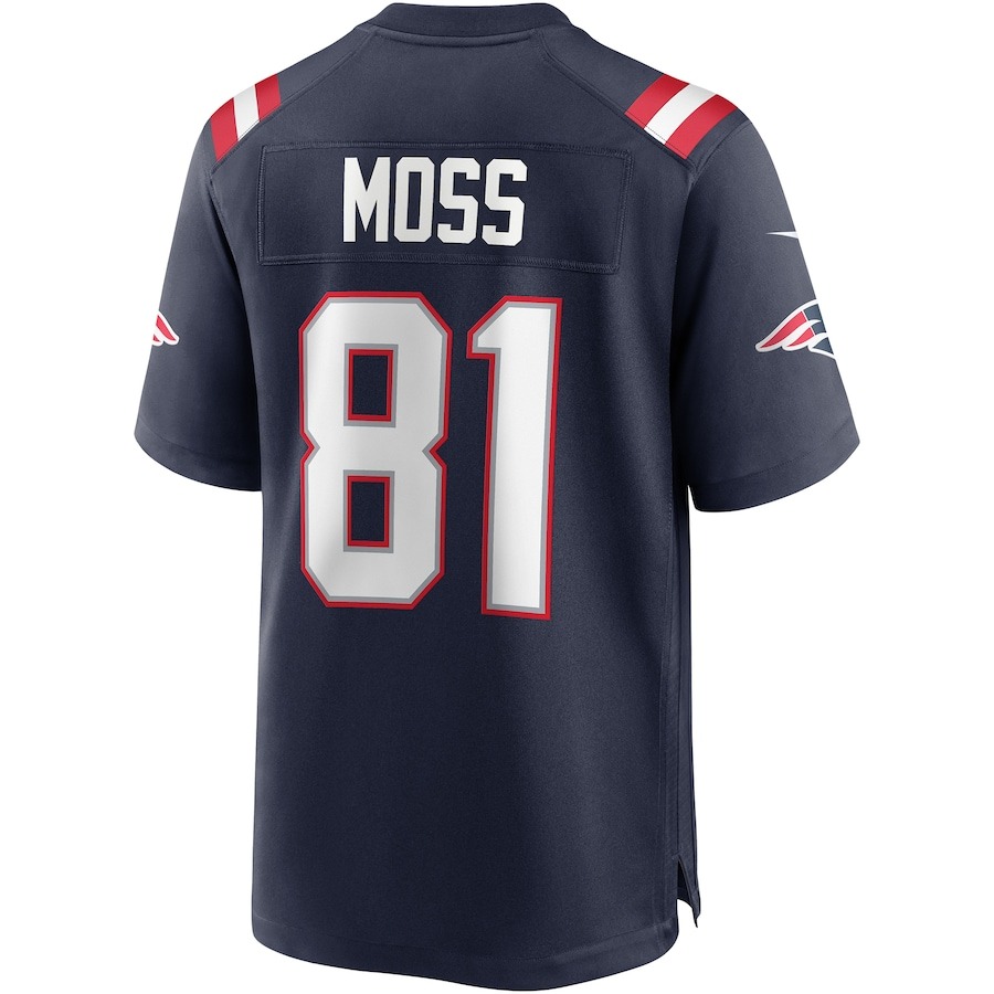 Men's New England Patriots Randy Moss Nike Navy Game Retired Player Jersey - ujerseystore