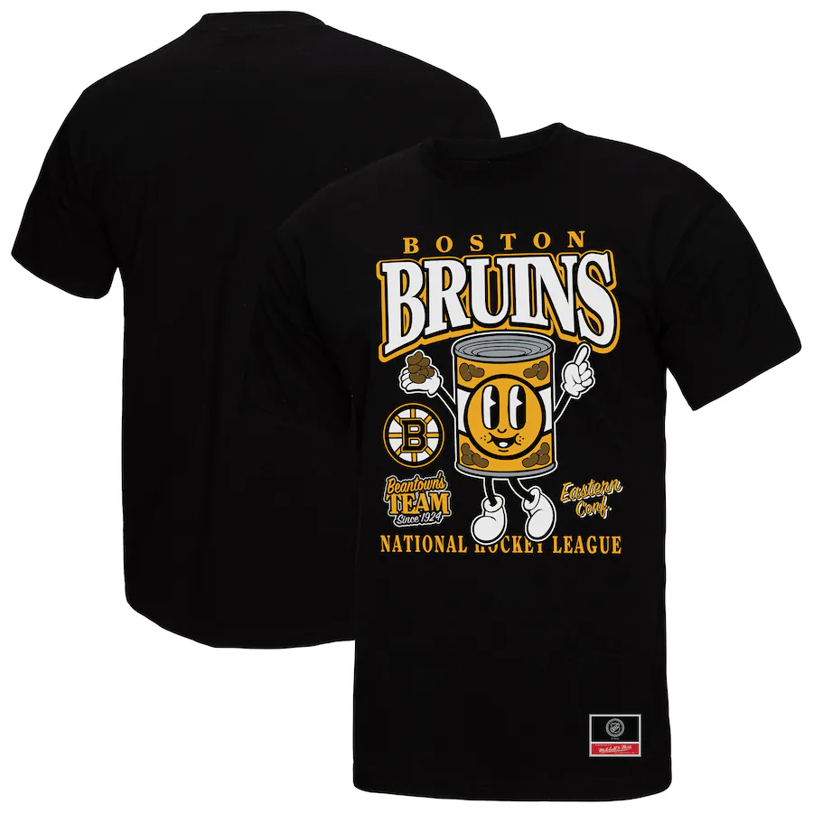 Men's Boston Bruins Mitchell & Ness Black Local Food T-Shirt - ujerseystore