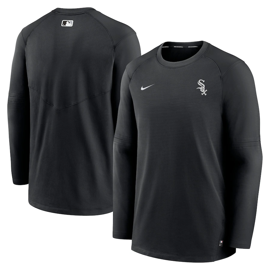 Men's Chicago White Sox Nike Black Authentic Collection Logo Performance Long Sleeve T-Shirt - ujerseystore