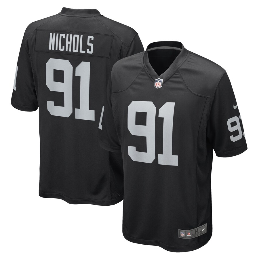Men's Las Vegas Raiders Bilal Nichols Nike Black Game Player Jersey - ujerseystore