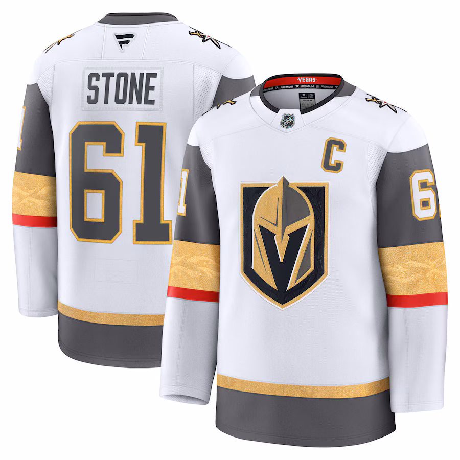 Men's Vegas Golden Knights Mark Stone Fanatics White Away Premium Jersey - ujerseystore