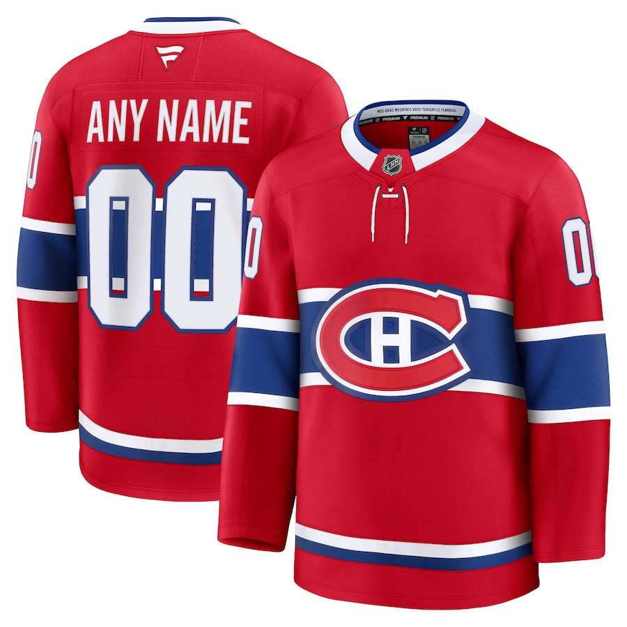 Men's Montreal Canadiens Fanatics Red Home Premium Custom Jersey - ujerseystore