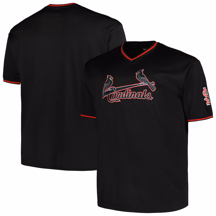 Men's St. Louis Cardinals Profile Black Big & Tall Pop Fashion Jersey - ujerseystore