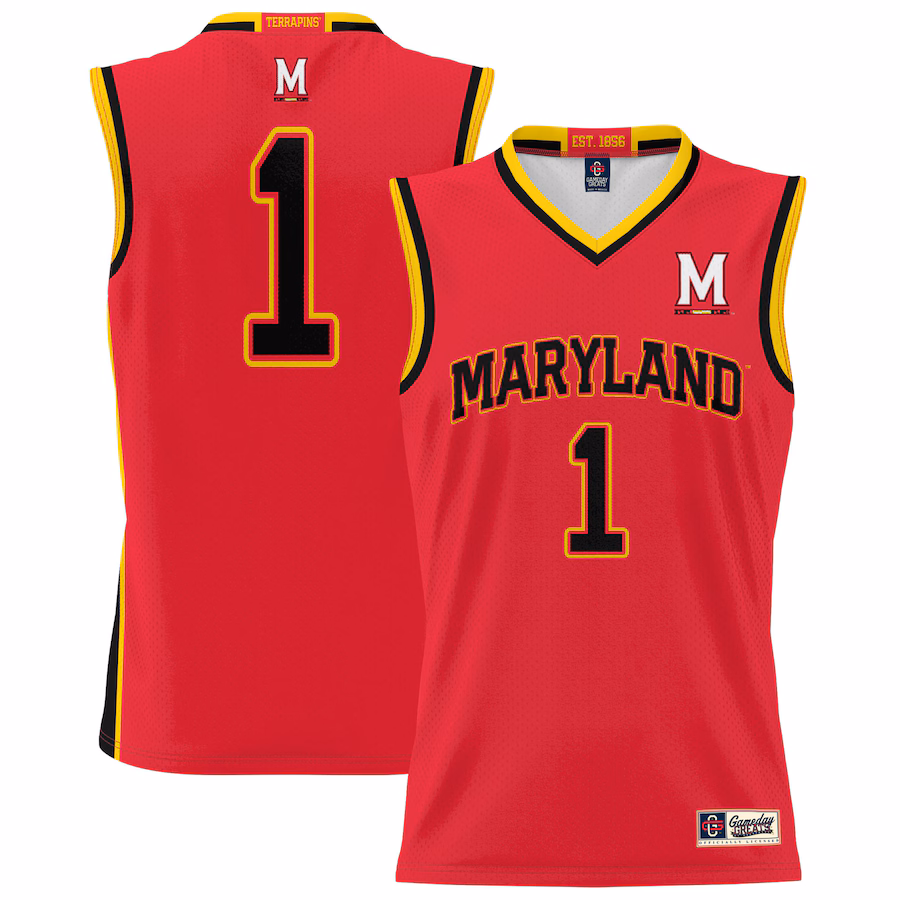 #1 Maryland Terrapins GameDay Greats Youth Lightweight Basketball Jersey - Red - ujerseystore