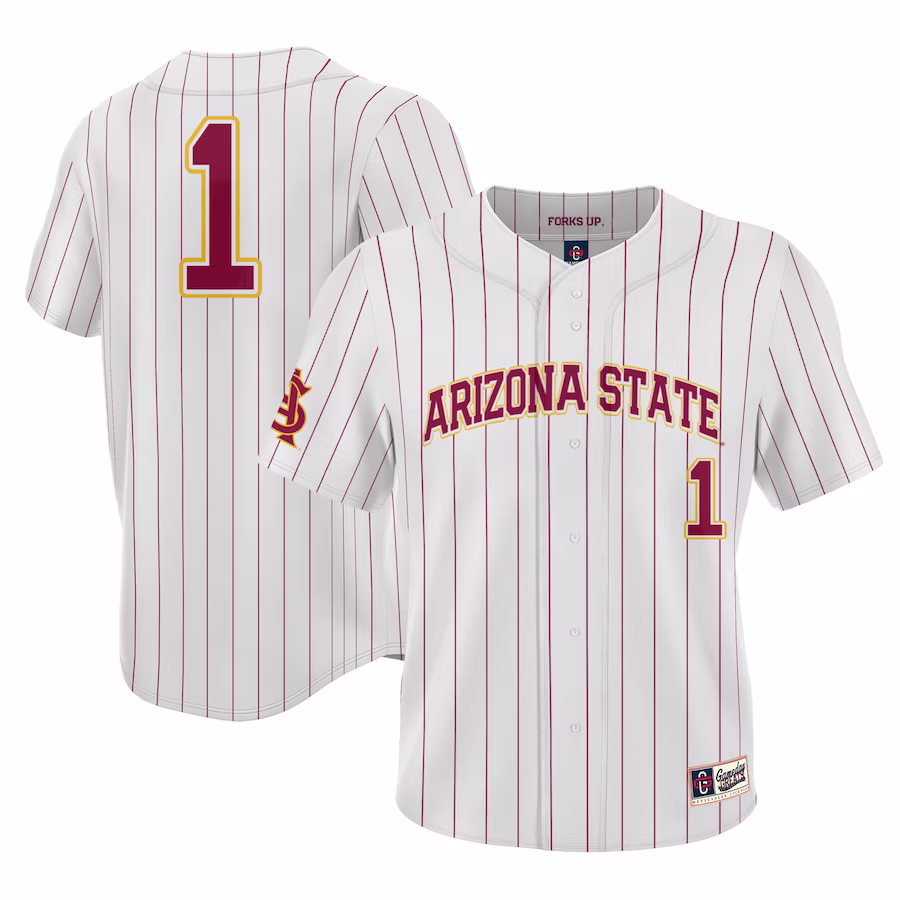#1 Arizona State Sun Devils GameDay Greats Lightweight Baseball Jersey - White - ujerseystore