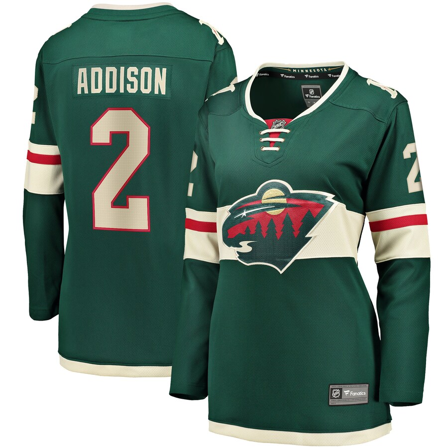 Women's Minnesota Wild Calen Addison Fanatics Branded Green Home Breakaway Player Jersey - ujerseystore