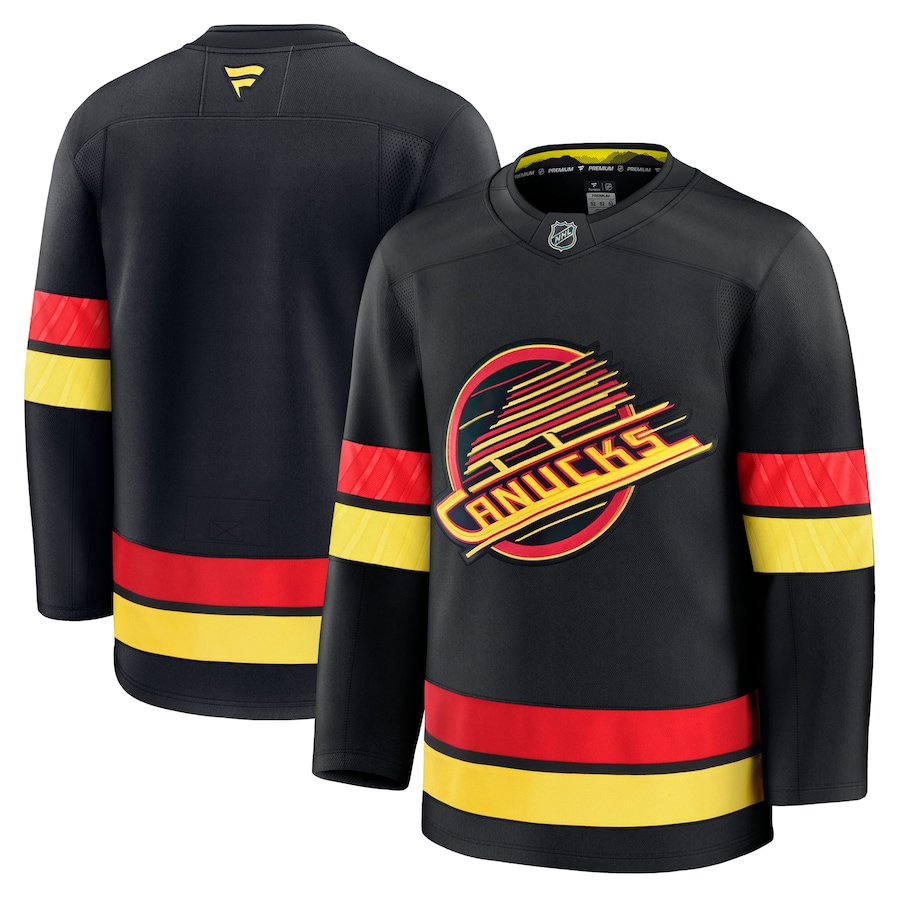 Men's Vancouver Canucks Fanatics Black Alternate Premium Jersey - ujerseystore