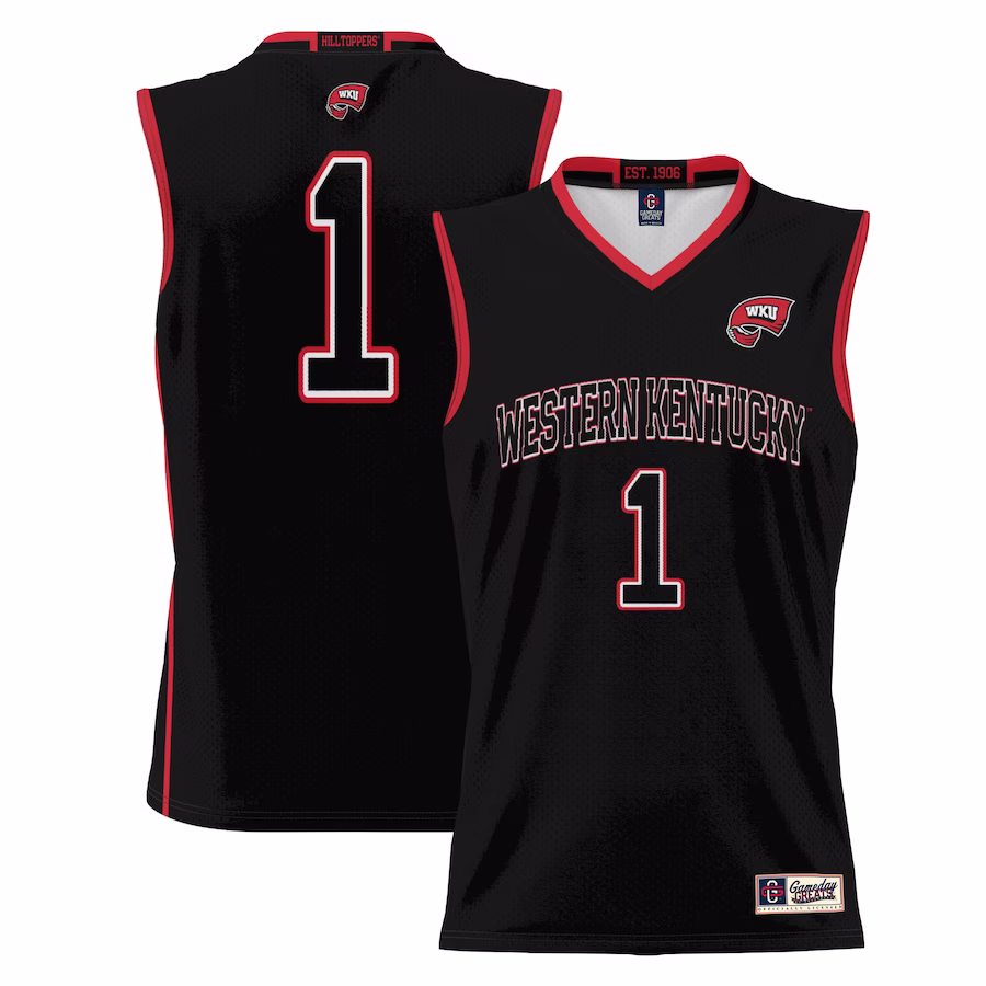 #1 Western Kentucky Hilltoppers GameDay Greats Youth Lightweight Basketball Jersey - Black - ujerseystore