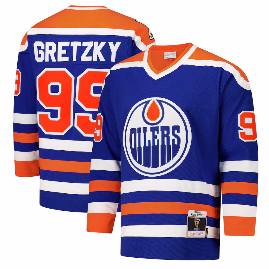 Men's Edmonton Oilers Wayne Gretzky Royal 1979-80 Power Play Jersey - ujerseystore