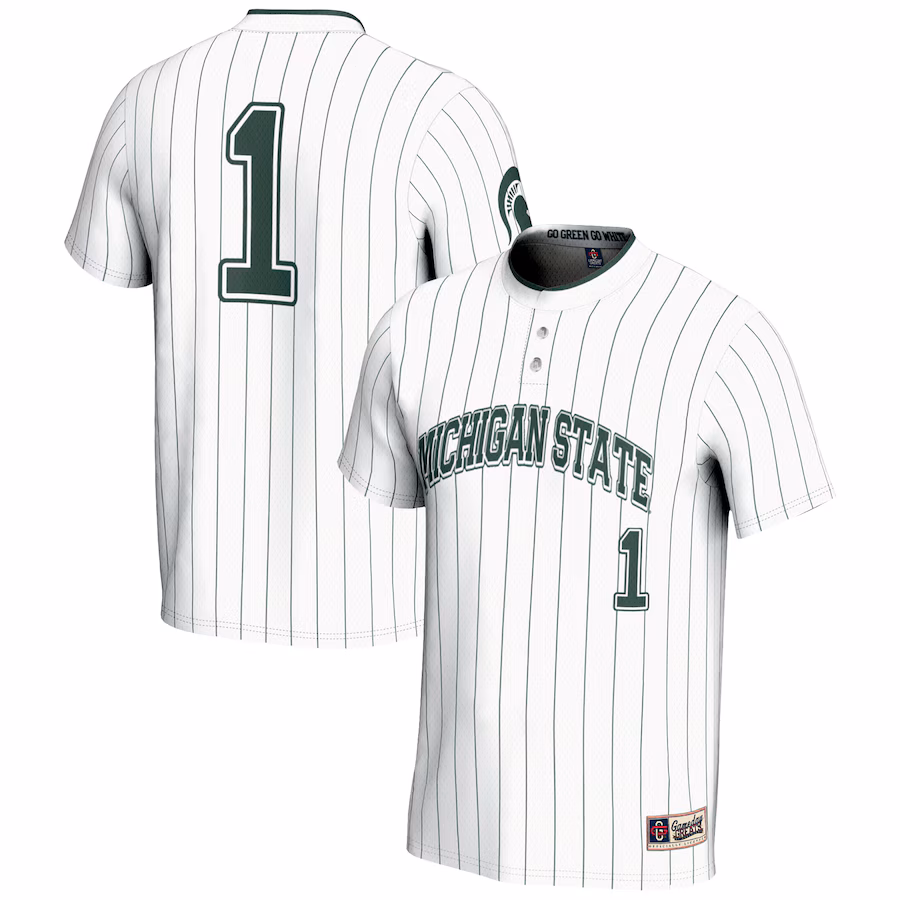 Youth GameDay Greats #1 White Michigan State Spartans Lightweight Softball Jersey - ujerseystore